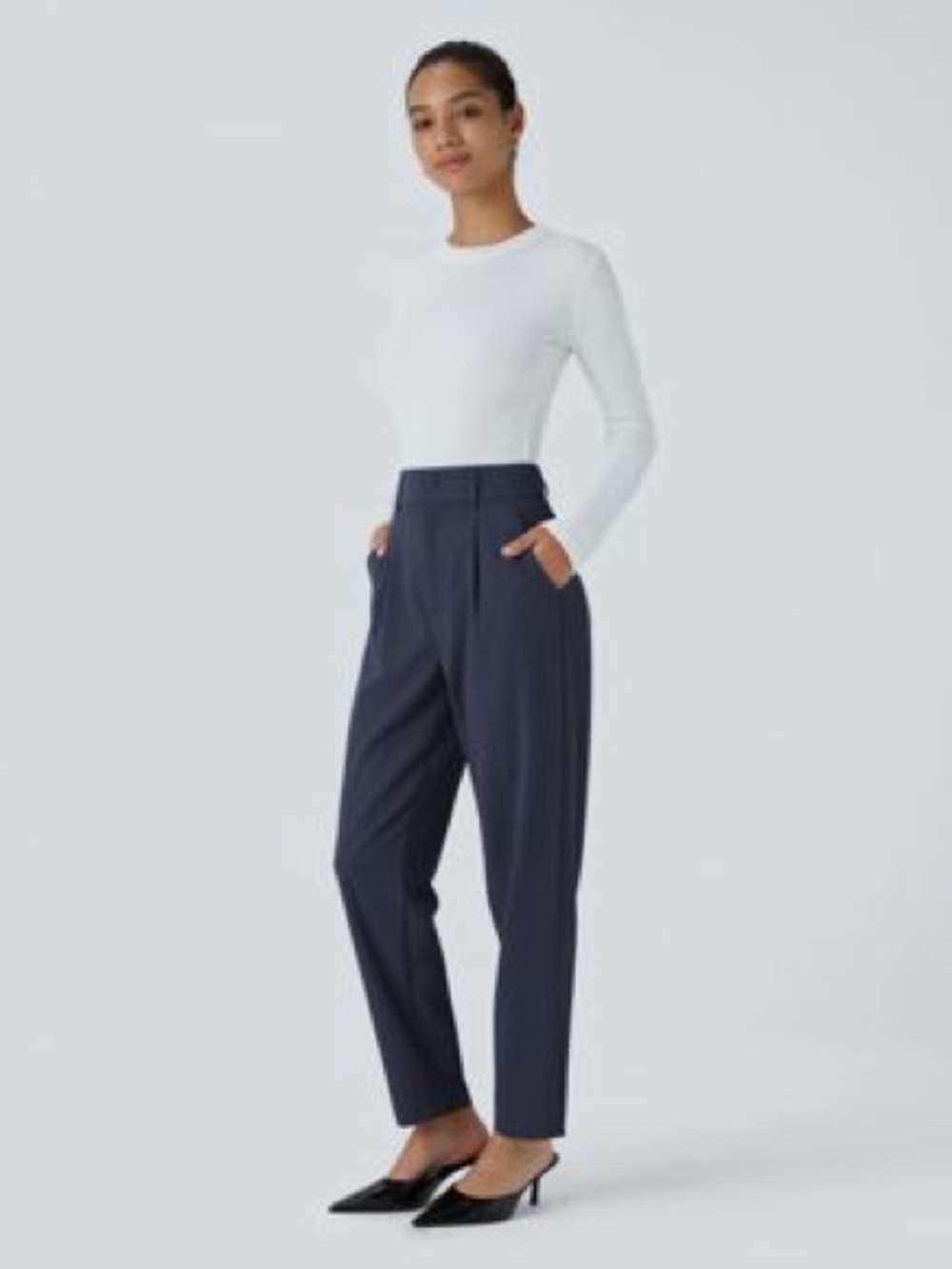 HALARA Flex Black Iris Navy High Waisted Tapered Work Pants M NWT